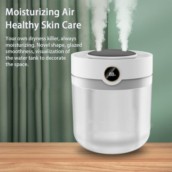 Large Capacity 2L Humidity Digital Display Double Spray Humidifier USB Silent Home Desktop Water Refill Meter Fog Amount - Image 3