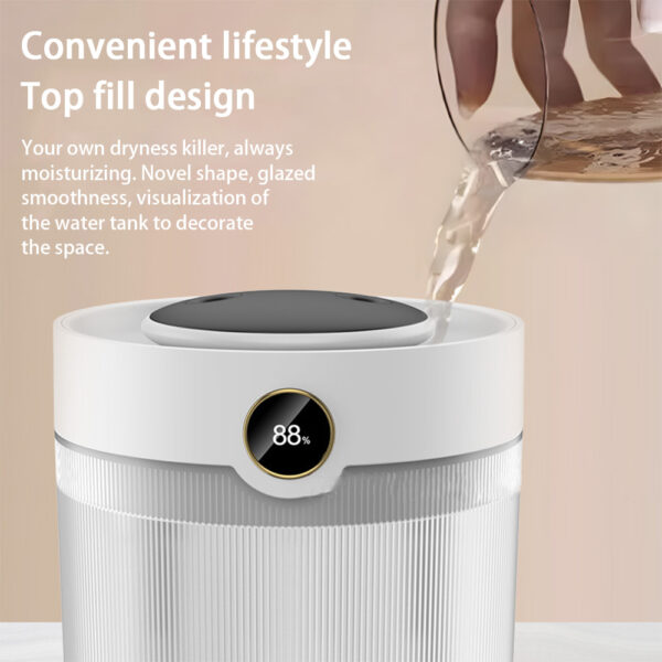 Large Capacity 2L Humidity Digital Display Double Spray Humidifier USB Silent Home Desktop Water Refill Meter Fog Amount - Image 4