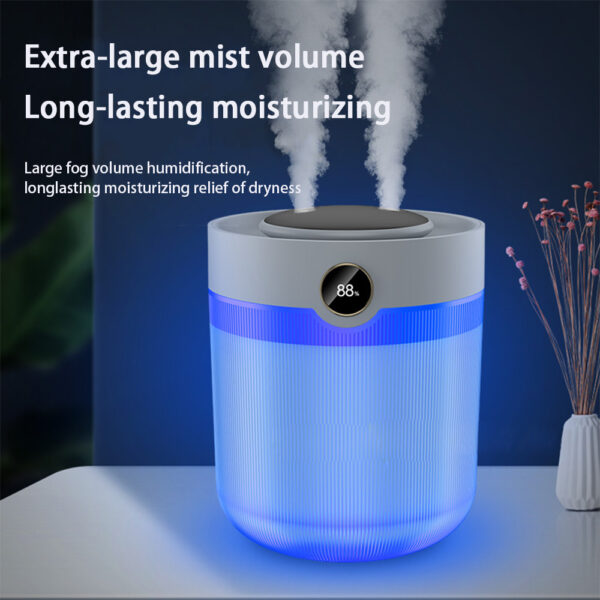Large Capacity 2L Humidity Digital Display Double Spray Humidifier USB Silent Home Desktop Water Refill Meter Fog Amount - Image 6